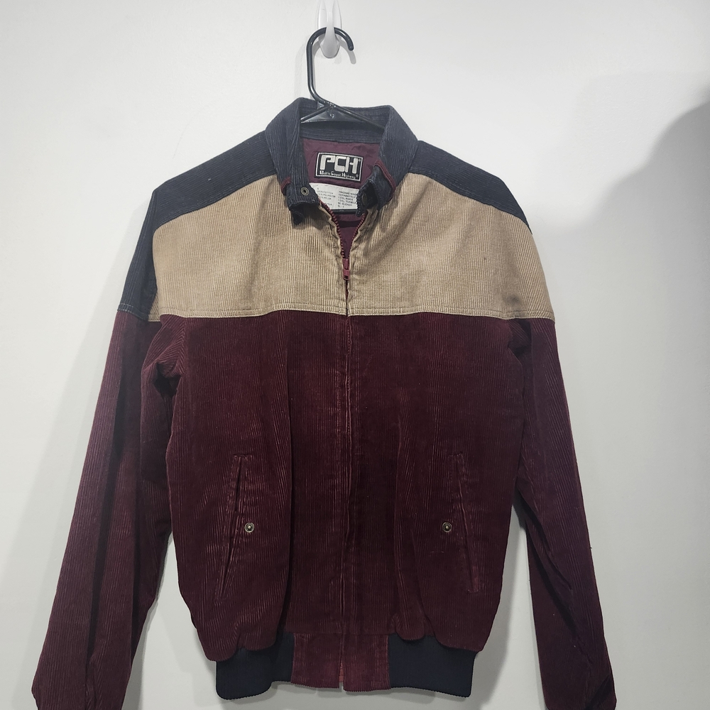 Men's PCH Vintage Burgundy and Tan Corduroy Jacket